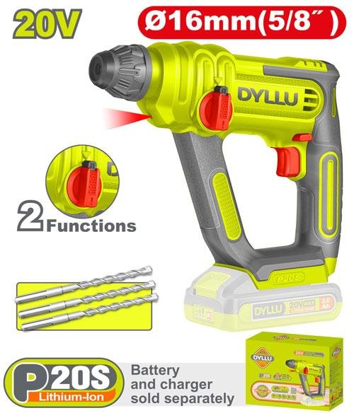 dyllu 20v 16mm(5/6") cordless rotary hammer dtlm1516 DYLLU 20V 16MM(5/6") Cordless Rotary Hammer - DTLM1516