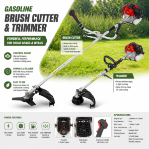 Home gasoline brush cutter and trimmer