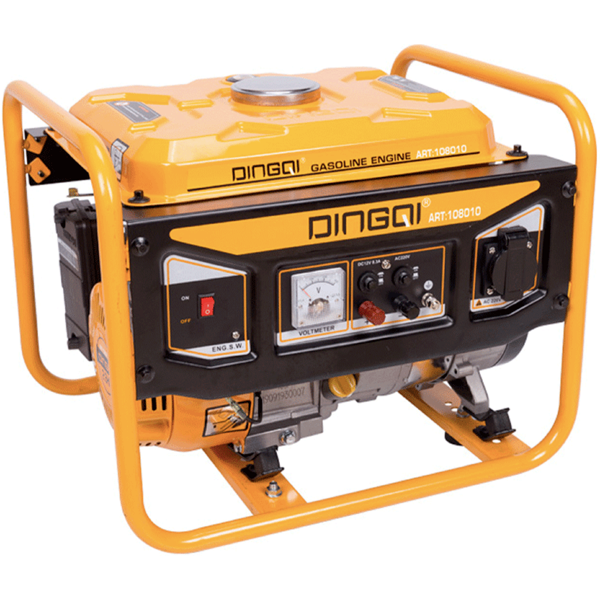 2026/06/1002242174.png - pricemagicgh.com Portable yellow and black gasoline generator with a control panel, voltmeter, and sturdy frame for outdoor power supply