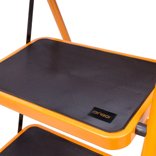 2026/06/1002337929-1.png - pricemagicgh.com Orange platform step ladder with black non-slip steps and a small brand label on the lower step area.