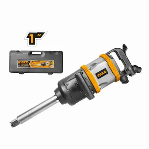 2026/06/1002853121.png - pricemagicgh.com 1-inch drive impact wrench with yellow accents, angled to the right, with a hard carrying case in the background