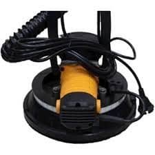 2026/06/1002860485.jpg - pricemagicgh.com Orange handheld electric sander with a round sanding pad and coiled power cord on top.