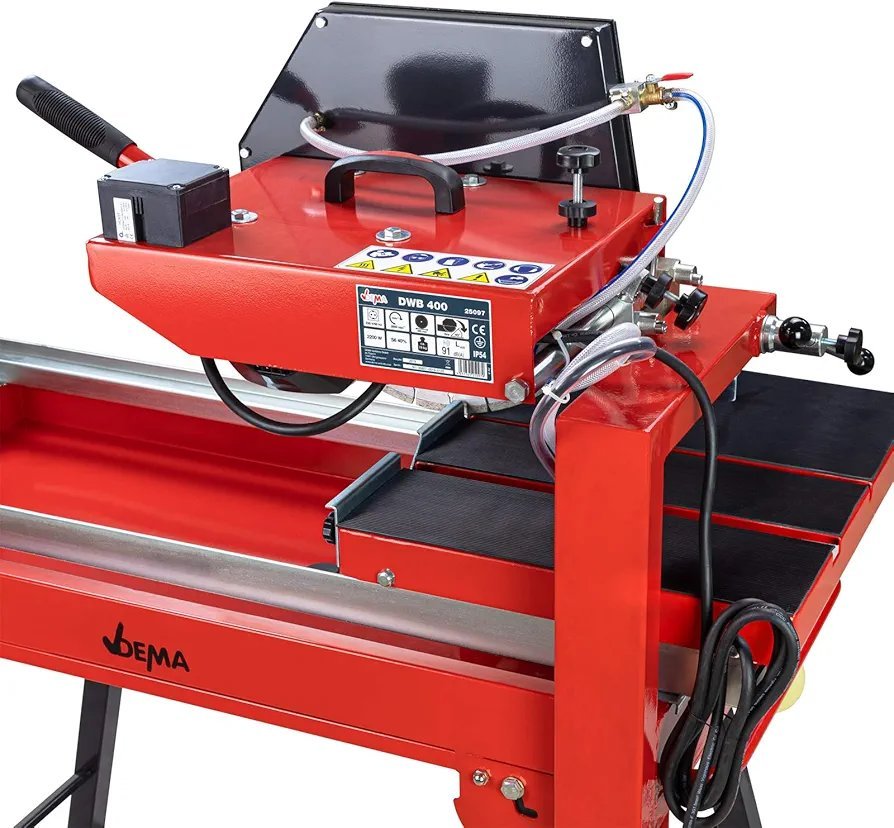 2026/06/1002880729.jpg - pricemagicgh.com Red industrial machine tool on a stand with a black handle, control panel labeled DWB 400, safety stickers, and attached power cables; appears to be a metalworking device for shaping or bending metal.