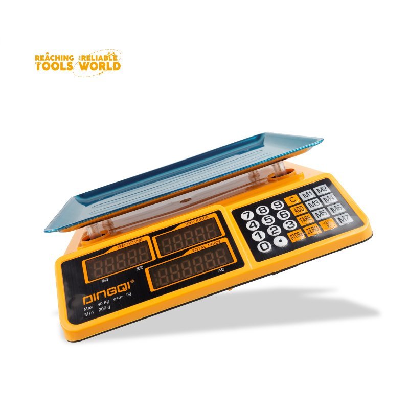 2026/06/1002882143.jpg - pricemagicgh.com Yellow portable digital calculator with a blue translucent lid and a numeric keypad on a white background, angled for display.