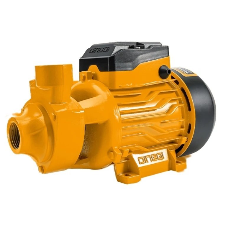 2026/06/1002882848.jpg - pricemagicgh.com Orange centrifugal water pump with threaded inlet/outlet and mounted motor housing for industrial use