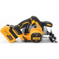 2026/06/1002883735.jpg - pricemagicgh.com Cordless yellow DeWalt power tool with battery and integrated blade holder, viewed from the side (reciprocating saw-like tool).