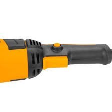 2026/06/1002894559.jpg - pricemagicgh.com Close-up of an orange and black cordless drill seen from the side, showing the body and grip.