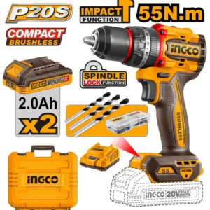 Ingco Compact Brushless Cordless Impact Drill 20v CIDLI20558