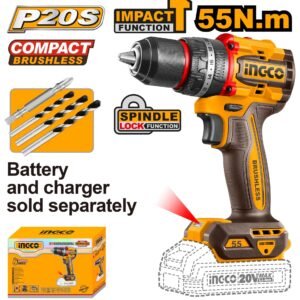 Ingco Compact Brushless Cordless Impact Drill 20v CIDLI205581