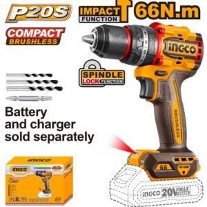Ingco Compact Brushless Cordless Impact Drill 20v CIDLI206681