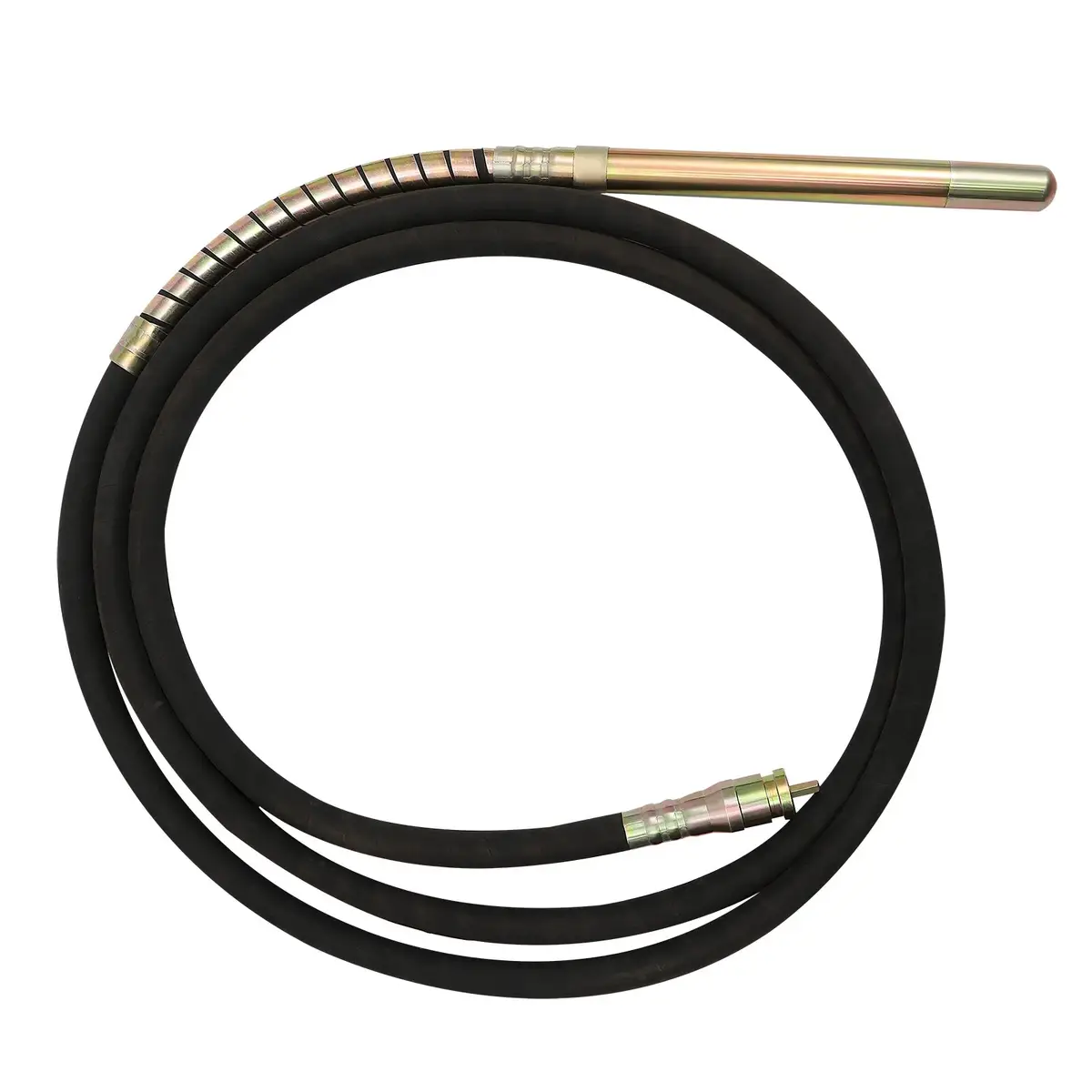 s-l1200 11 - Copy - pricemagicgh.com Coiled black flexible hose with metal connectors and a brass torch tip, likely a welding or cutting gas hose.