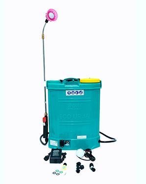 2026071002088598png pricemagicghcom Blue backpack sprayer with hose wand and pink nozzle plus assorted fittings and accessories for applying liquids