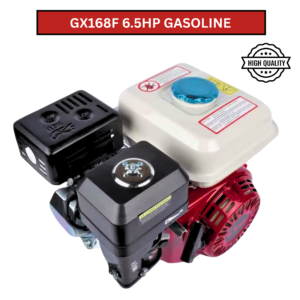 GX168F 6.5HP gasoline engine/generator with black and red housing and a 'HIGH QUALITY' badge on the right side of the image